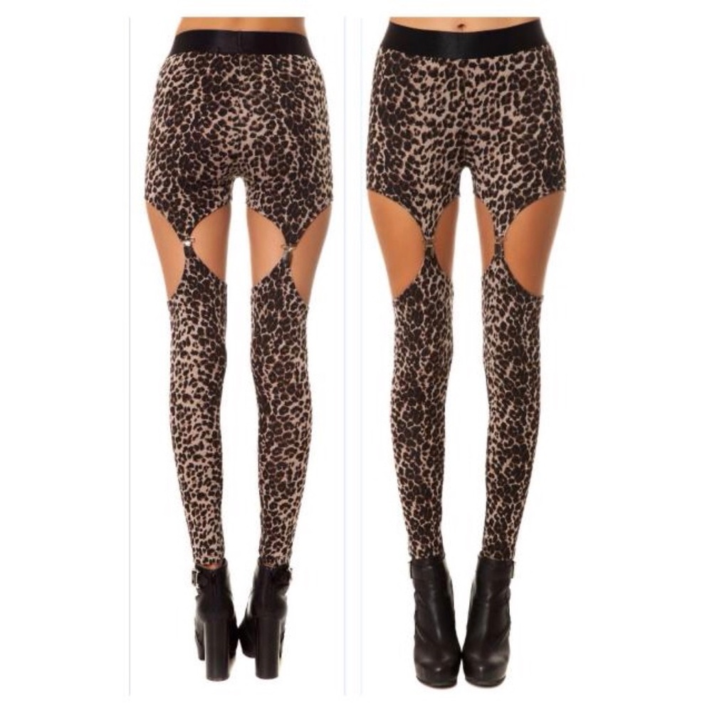 Cheetah Print Garter Leggings 🐯 (S)